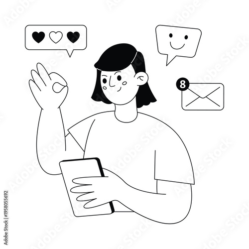 Social Media Influence Vector illustration. EPS 10