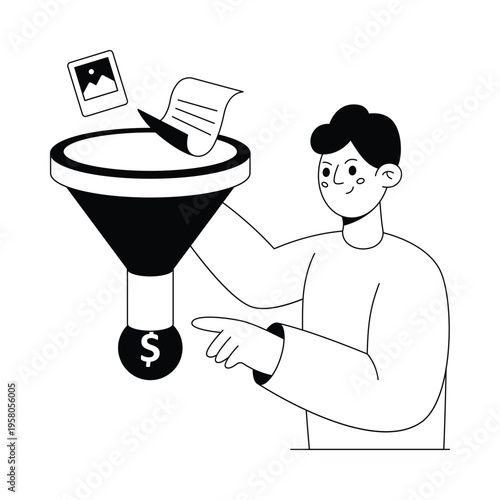 Sales Funnel Vector illustration. EPS 10
