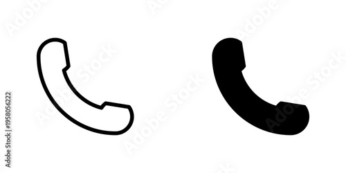 Two styles of telephone handset icons representing communication and contact for digital interfaces
