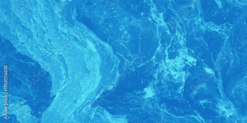 abstract blue liquid marble background with fluid turquoise waves and organic azure flowing paint textures