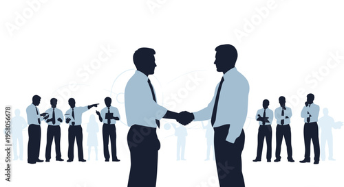 Businessmen shaking hands in agreement.