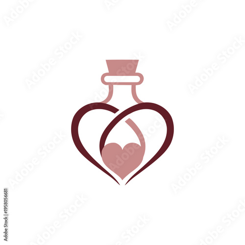 Love Potion Bottle Minimalist Logo