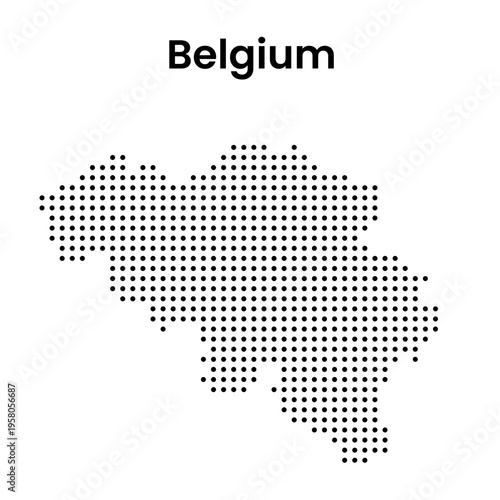 Belgium Country Dotted Map Infographic Vector Illustration
