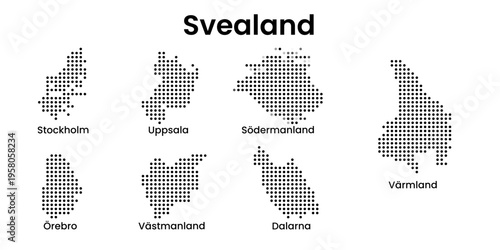 Sweden Regional Maps Set Cities and Provinces Vector Collection
