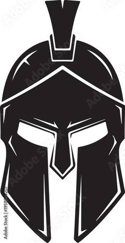 Vector black Spartan helmet icon
