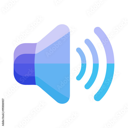 Vibrant digital speaker icon symbolizing adjustable audio levels and sound communication, perfect for modern user interfaces and multimedia applications, depicting clear acoustic output