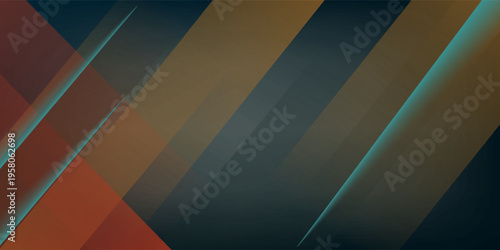Modern dark blue and orange geometric business banner design. creative banner design with wave shapes and lines for template. Simple horizontal banner.