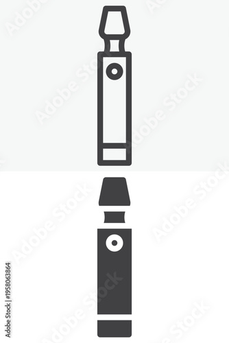 Electronic cigarette vape icon in line and solid styles. Outline and filled icon with editable stroke vector sign and symbol. Vape icon for smoking alternative and device.