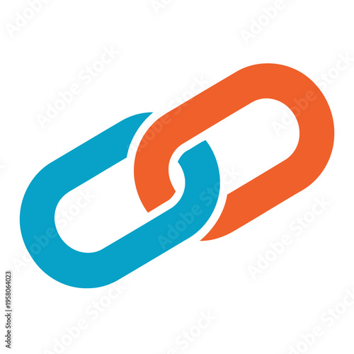 Abstract graphic illustration of interconnected chain links symbolizing digital connection, networking, and the concept of online linking or partnership