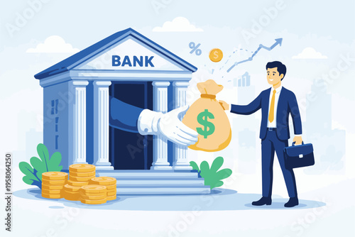 Bank Loan and Financial Support Concept – Business Funding Illustration