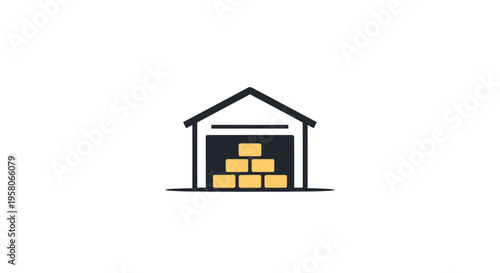 A simple illustration of a warehouse.