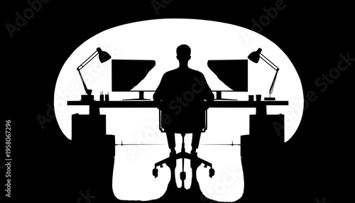silhouette of a man with dumbbells