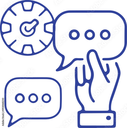 Illustration of communication, feedback, and time management concepts