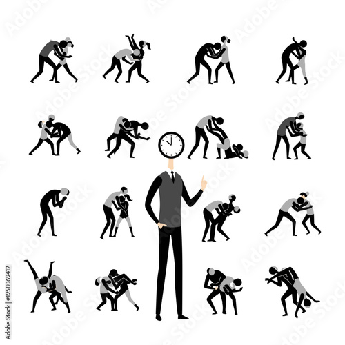 Wrestling Silhouettes Collection with Character