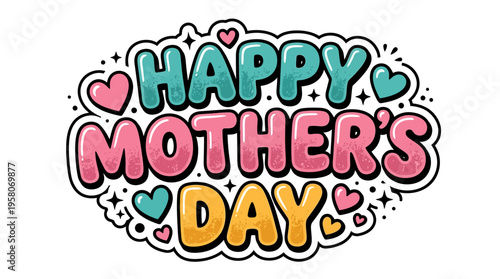Happy mother's day colorful heartwarming graphic design
