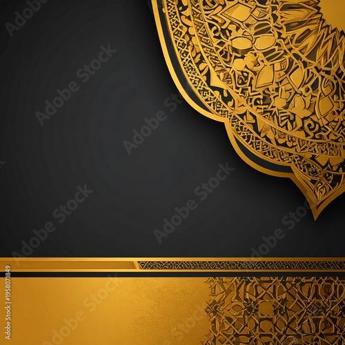 Luxury Arabic Gold Islamic Motif Elegant Premium Background.
