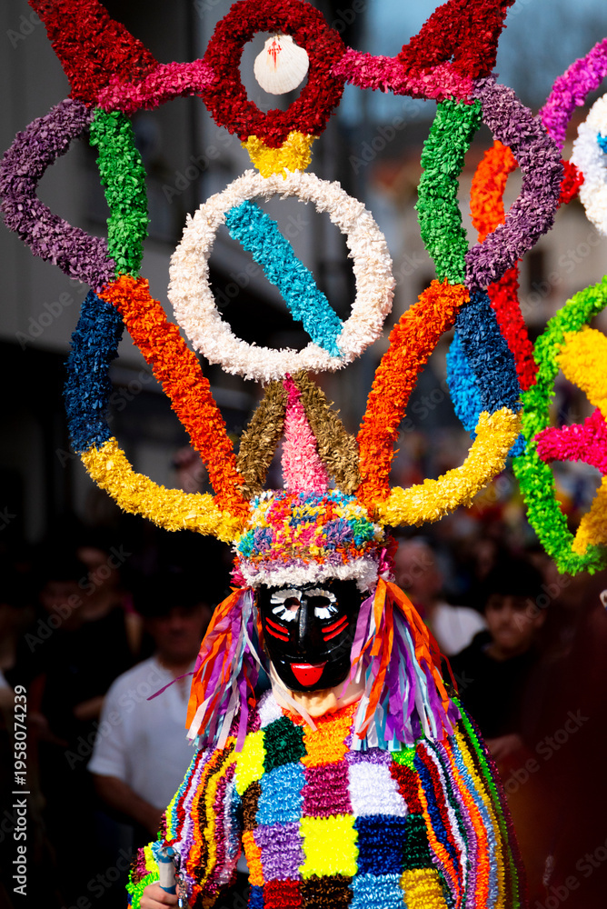 Obraz premium Portrait of a Boteiro showing intricate clothing and paper pompom details
