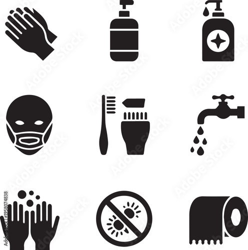 Black and white of hand tools and saws isolated on white background hammer wrench des