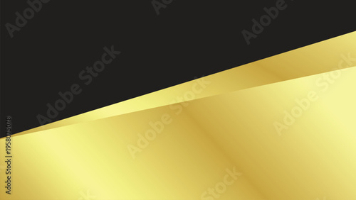 Abstract luxury gold and black geometric background with elegant metallic gradient shapes