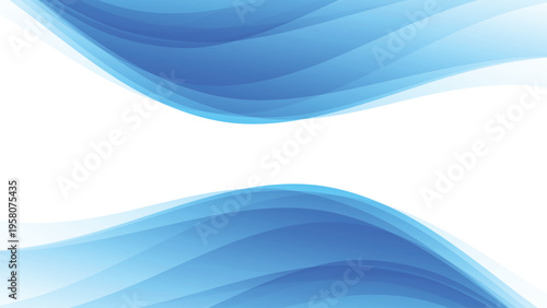 Blue abstract wave vector background with smooth flowing lines and professional clean aesthetic