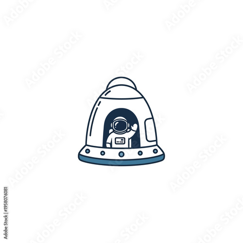 Astronaut in Space Helmet Closeup.