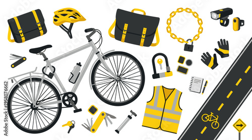 Comprehensive Bicycle Accessories and Safety Gear Collection for Urban Cycling and Commuting