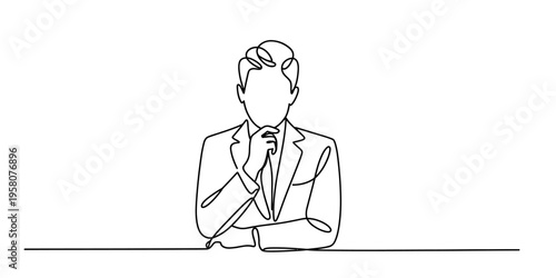 Continuous One Line Drawing of a Cute Sitting Puppy Dog