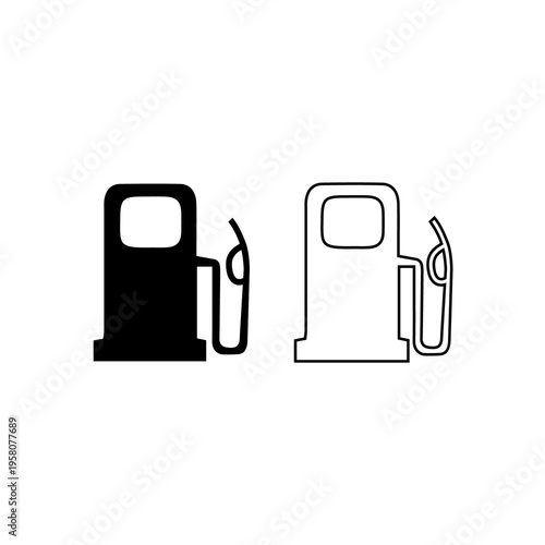 Wallpaper Mural Fueling Station Icons Set. Gas Pump, Petrol Tank, and EV Charging Symbols Collection Torontodigital.ca