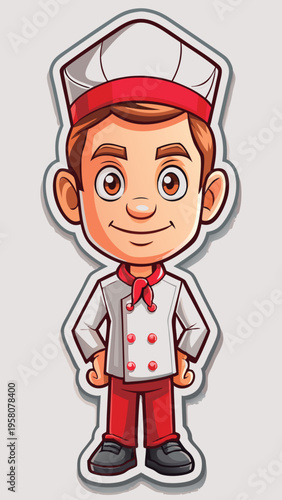 Vector illustration of a Friendly chef character smiling.