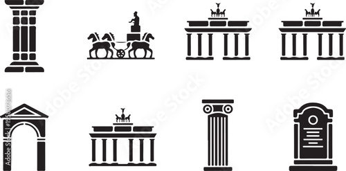 architecture column arch monument heritage classical ruins vector