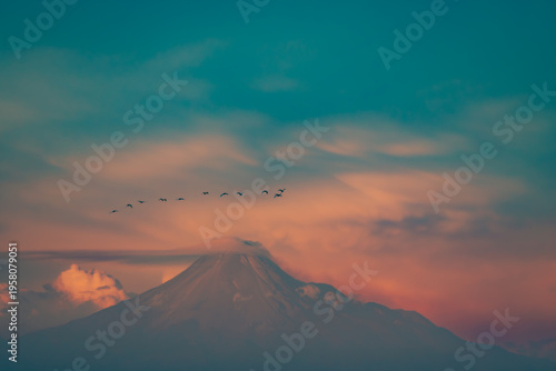 Volcano Mountain in autumn