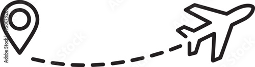 Airplane flying to a location travel