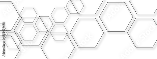 Vector Elegant gray hexagons with geometric abstract background with modern clean shapes forming a network with minimalist composition