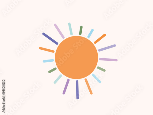 Colorful Playful Sun Icon Illustration