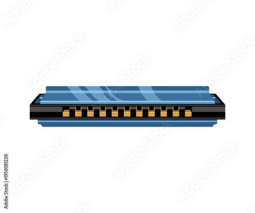 Blue computer ram module with gold pins memory