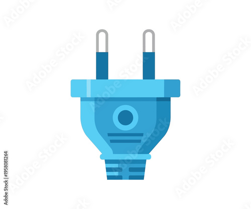 Blue electrical plug power plug socket prongs