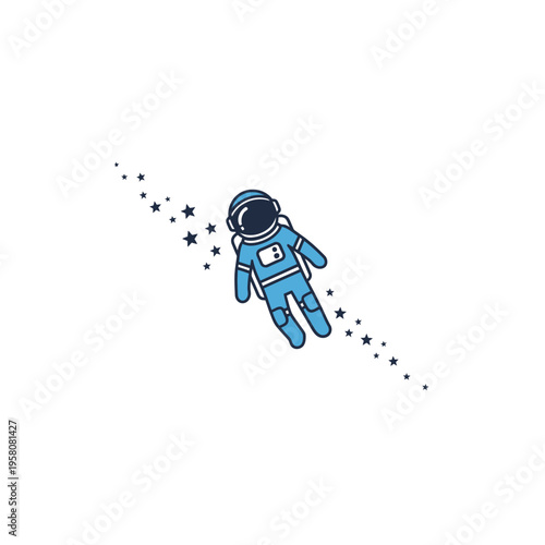 Astronaut in Space Suit Floating.