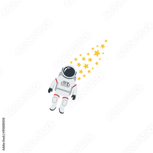 Astronaut in Space Suit Floating.