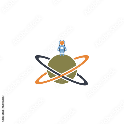 Astronaut standing on a planet.