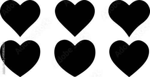 Set red shape heart icon, vector set heart shape, lovers on Valentines day