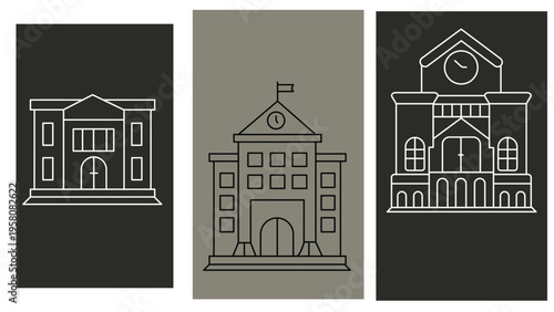 College university campus architecture with academic building representing higher education theme