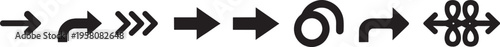 Black arrow white symbols direction