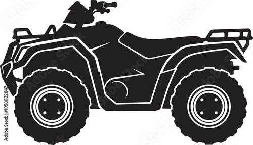 Vector ATV quad bike silhouette icon