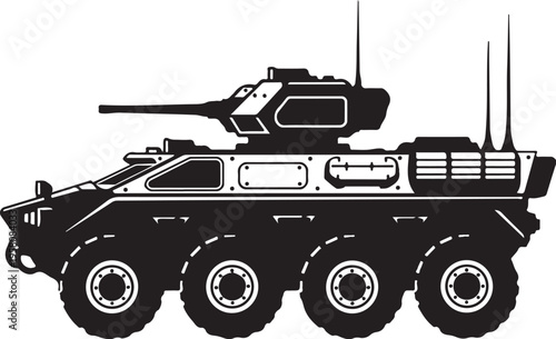 Vector military armored vehicle icon