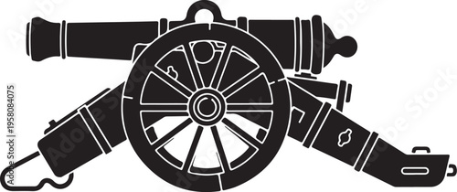 Vector medieval cannon icon