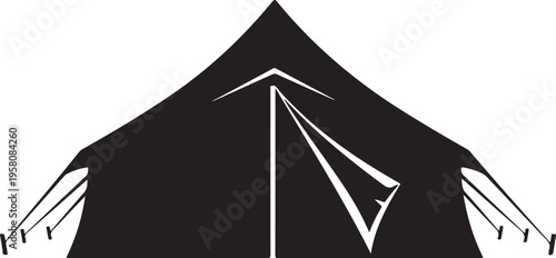 Vector black tent icon, illustration