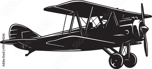 Vector biplane airplane illustration