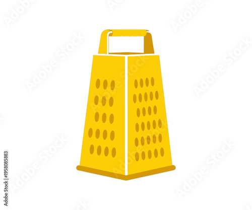 Yellow box grater with handle kitchen tool cheese grater