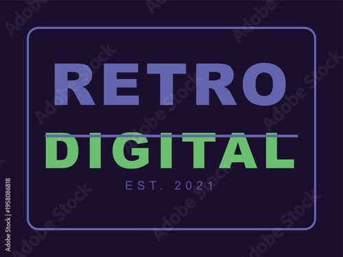 Retro Digital Est. 2021 Branding Logo Design