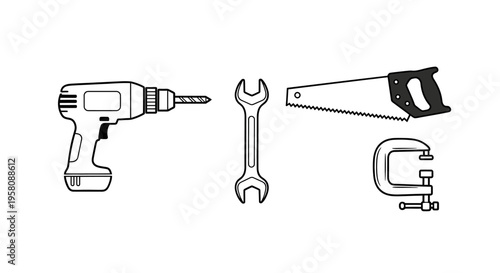 Drill Wrench Saw and Socket Tools.